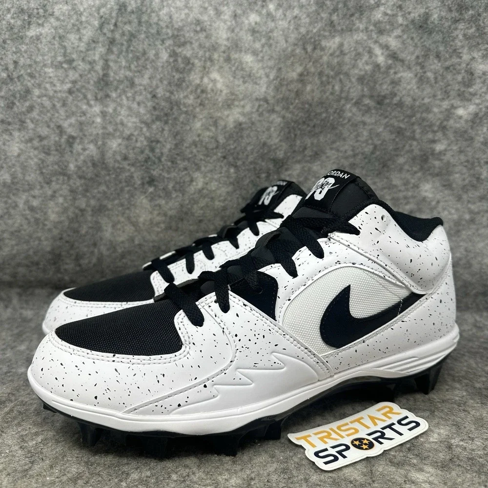 Air Jordan Stadium 90 Football Cleats Mens Size 11 White Black HQ0210-100